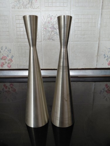 Pair hourglass candlesticks - pair, of