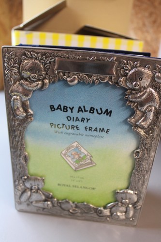 Boxed pewter baby photo frame - boxed,